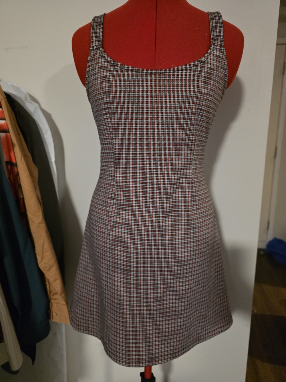 Sleeveless Plaid A-Line Dress